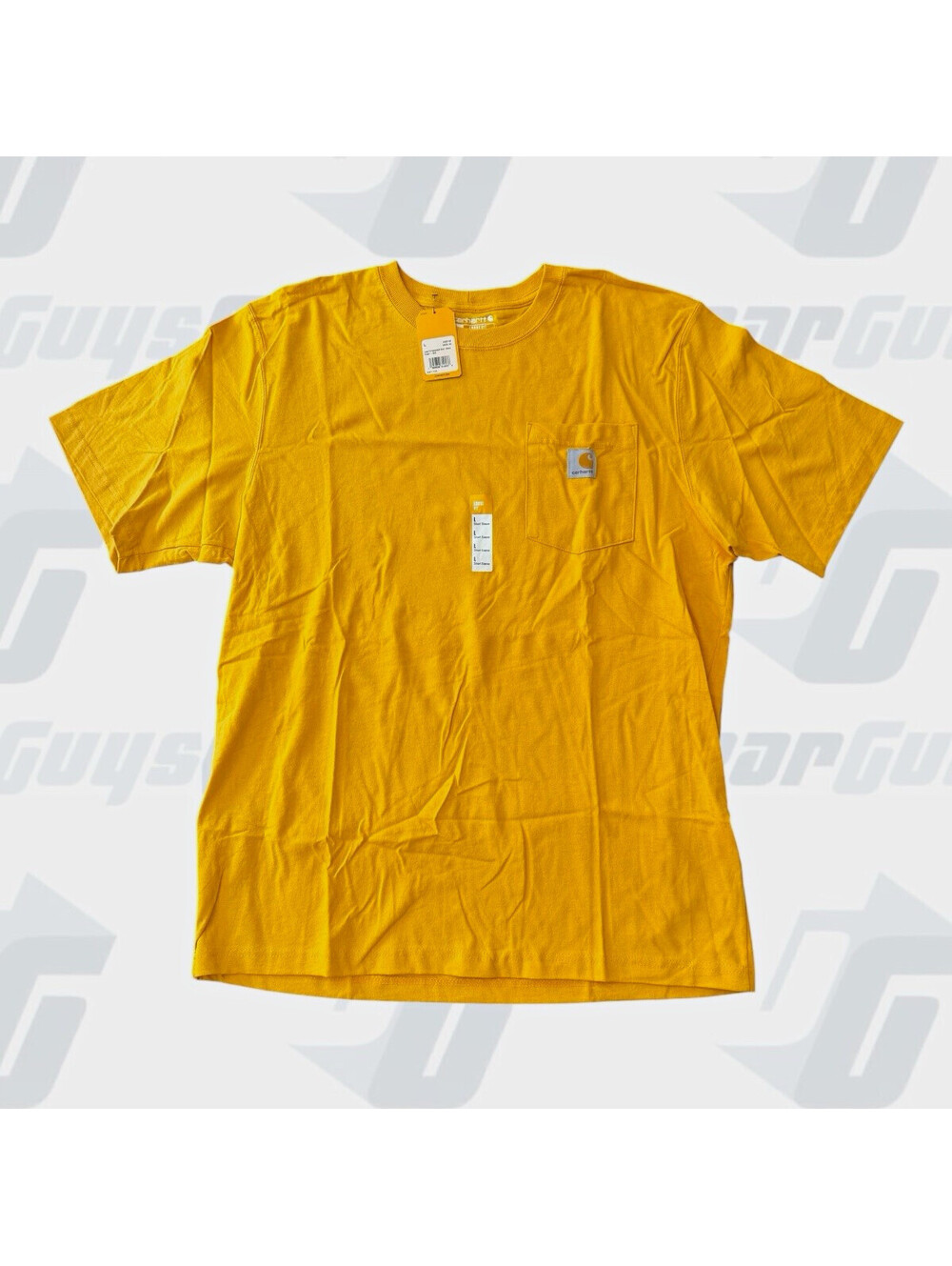 Carhartt K87 Men's Loose Fit Pocket Crew Neck T-Shirt Yellow Size L